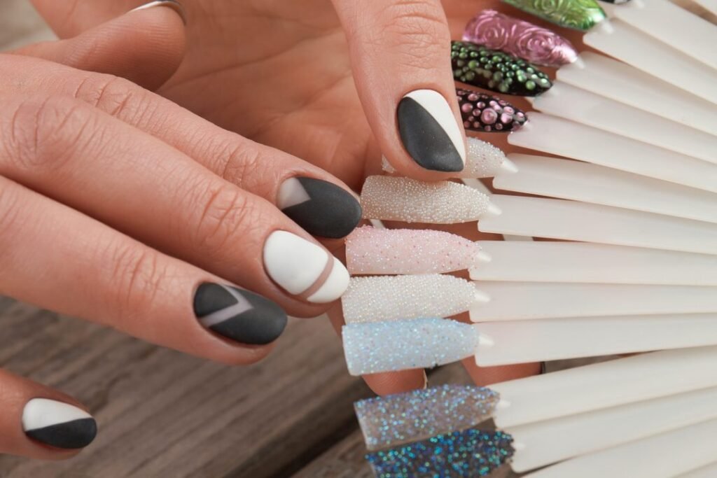 fashion nail art samples in female hands.jpg
